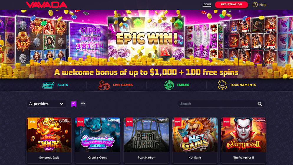 Vavada-Casino-Homepage