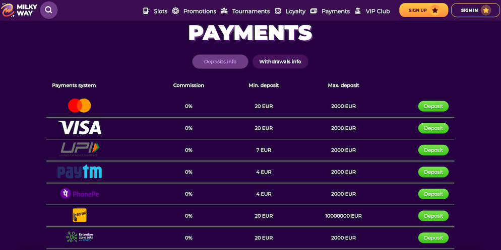 milkyway-casino-payments