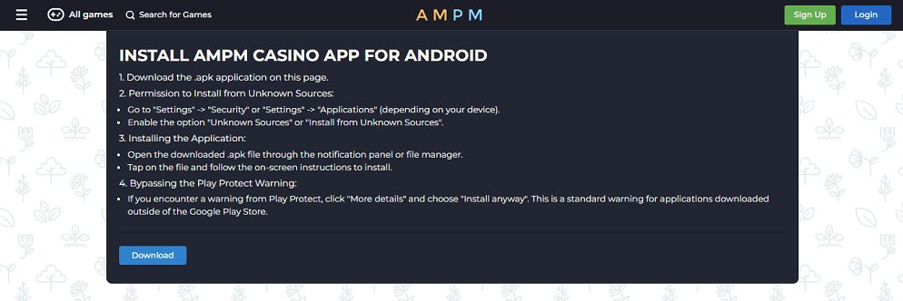 AMPM-Casino-Install-Mobile-App-Instructions