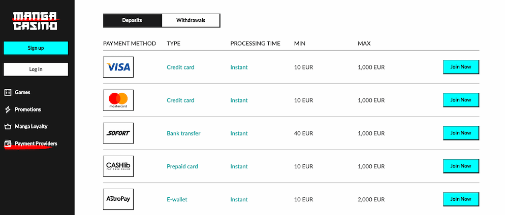 manga-casino-payments