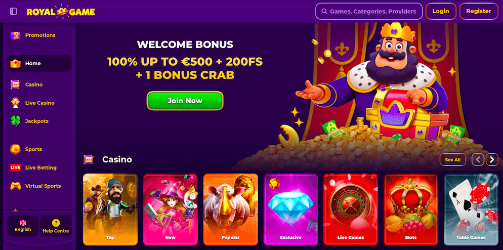 RoyalGame-Casino-Homepage