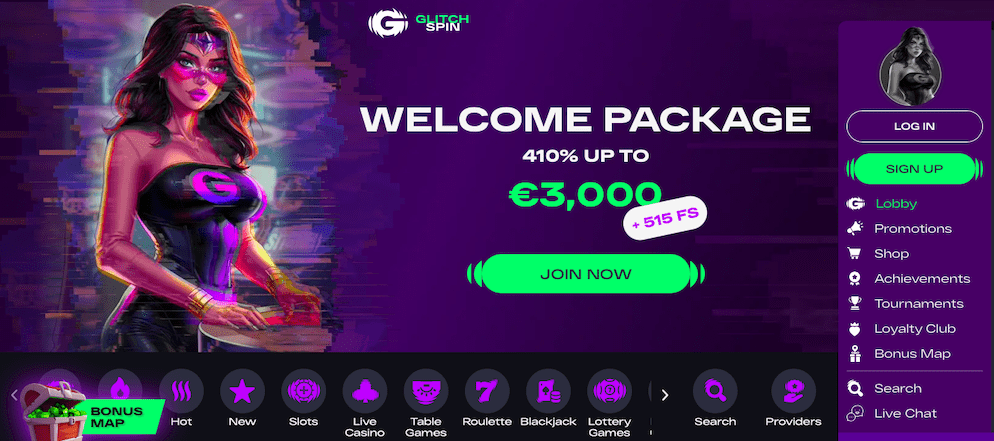 glitch-spin-casino-home
