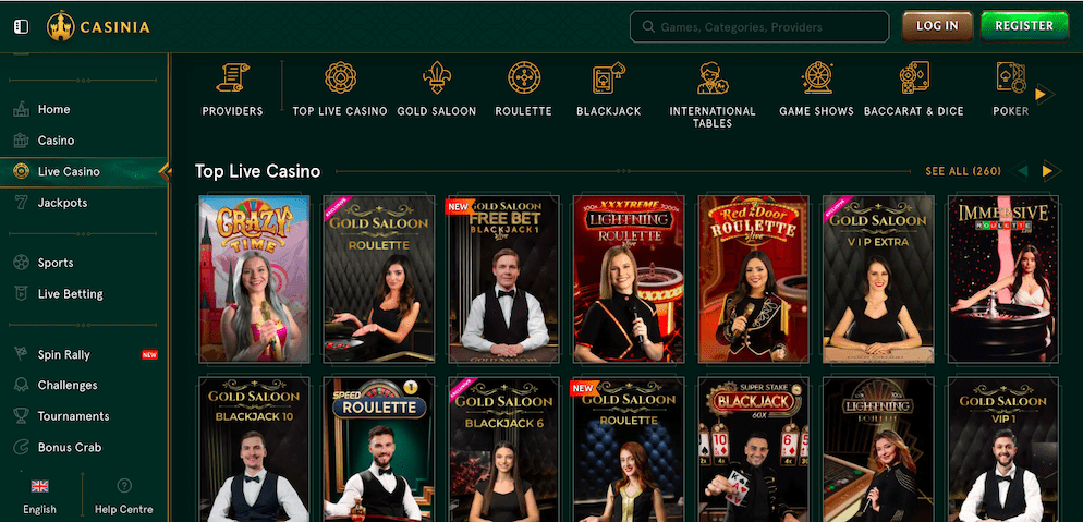 Casinia Casino Live