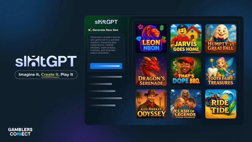 The SlotGPT dashboard displaying a variety of custom slot games created by users, highlighting the platform's ability to generate unique visuals, styles, and mechanics.