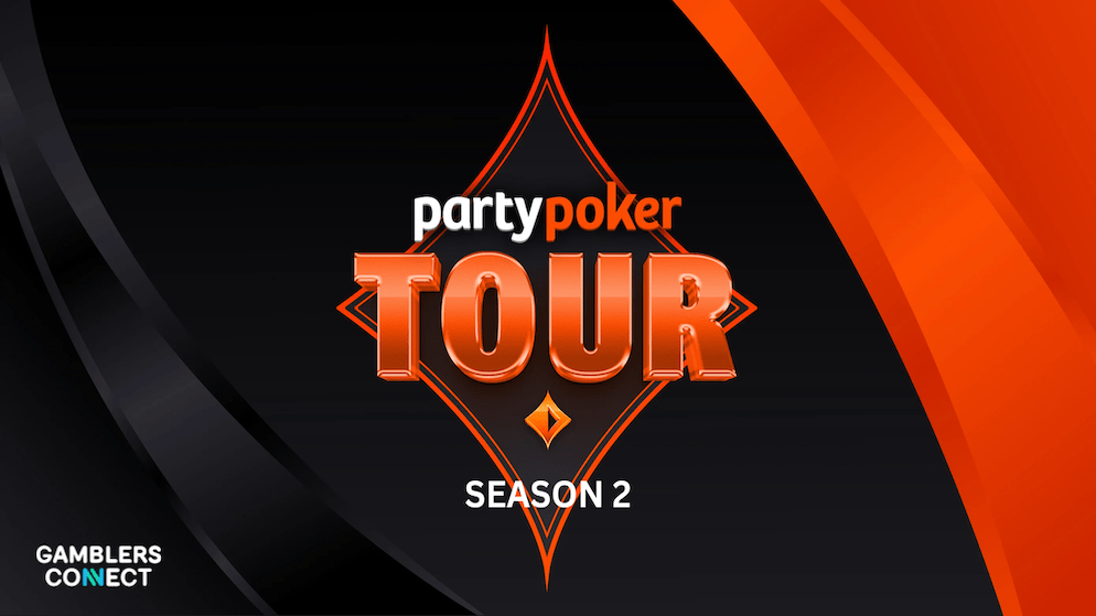 A graphic highlighting key tournaments on the PartyPoker Tour Sheffield schedule, featuring the £100,000 guaranteed Main Event and the £20,000 PLO Masters.