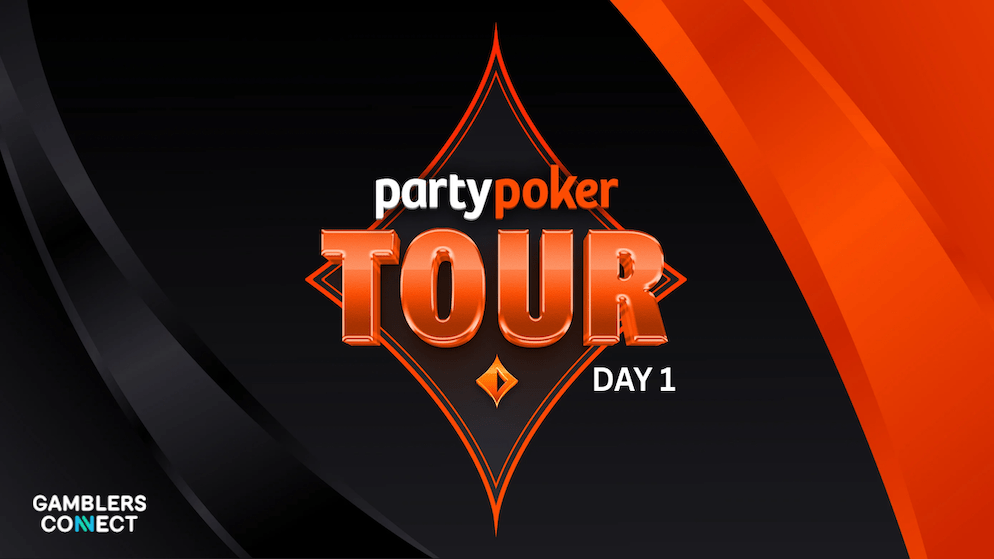 Irish poker player Paul "Cookie Jar" Carr stacking chips at the Genting Casino Sheffield, leading Day 1A with 1.1 million chips.