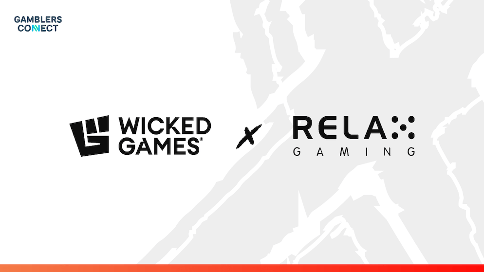 A digital display showing Wicked Games' hit titles, such as Transformers and Jack and Fawkes, listed within the Relax Gaming operator library.