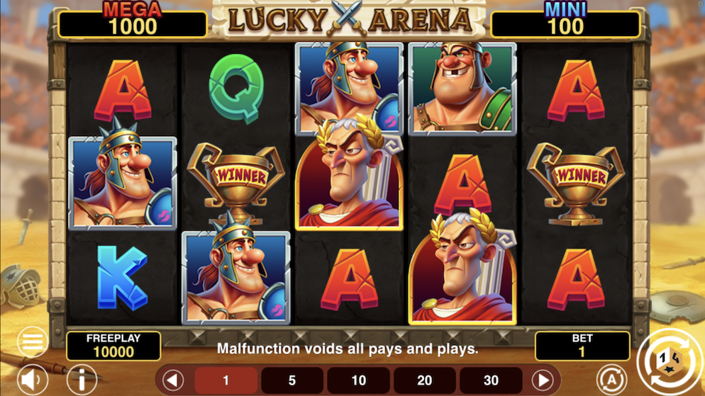 The base game of Lucky Arena Hold and Win